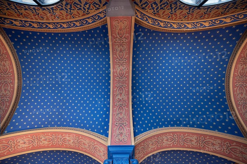 Preserved ceiling vault in the vestibule of the former synagogue, built in 1883, destroyed by the Nazis in 1938, Landwehrstraße 1, Kitzingen, Lower Franconia, Bavaria, Germany, Europe