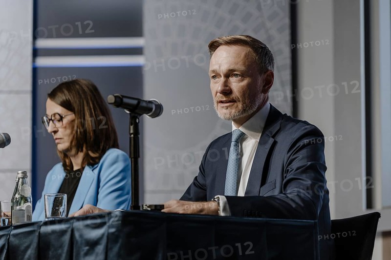 Christian Lindner (FDP), Federal Minister of Finance, photographed during the press conference on tax estimation at the joint annual meeting of the IMF and World Bank and the G7, G20 FMNBG, IMFC, in Washington, 24 October 2024. photographed on behalf of the Federal Ministry of Finance