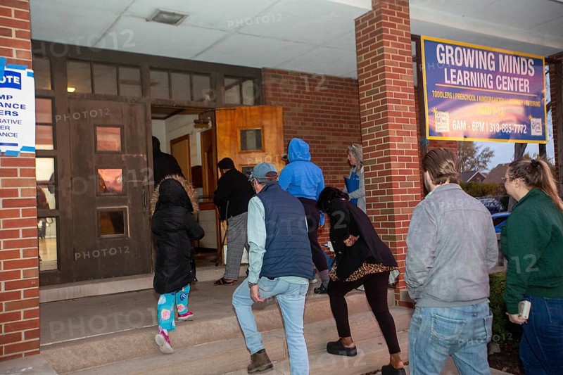 Detroit, Michigan USA, 5 November 2024, Voters enter Bethany Lutheran Church as the polls open at 7:00 am to cast ballots in the 2024 presidential election