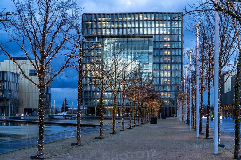 The Ruhr Tech Campus Essen, formerly the Thyssenkrupp Campus, headquarters of Thyssenkrupp, building K1, since 2024 other companies such as E.ON and Siemens have been located on the site, Essen North Rhine-Westphalia, Germany, Europe