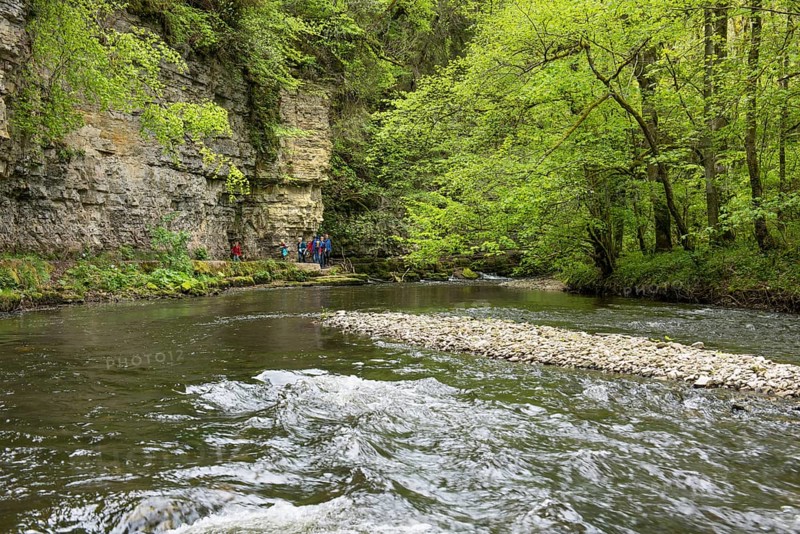 Hiking trail by the river, Wutach Gorge, Bonndorf, Baden-Württemberg, Black Forest, Germany, Europe