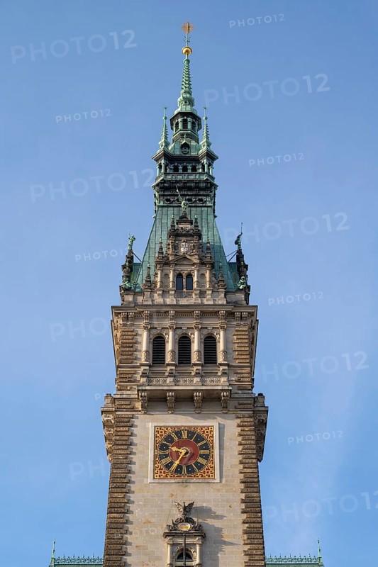 City Hall, State Government, North German Renaissance, Alsterfleet, Hamburg, Germany, Europe