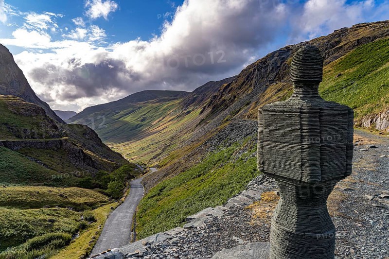 Slate sculpture of Honister Slate Mine and the Honister Pass in the Lake District, England, Great Britain