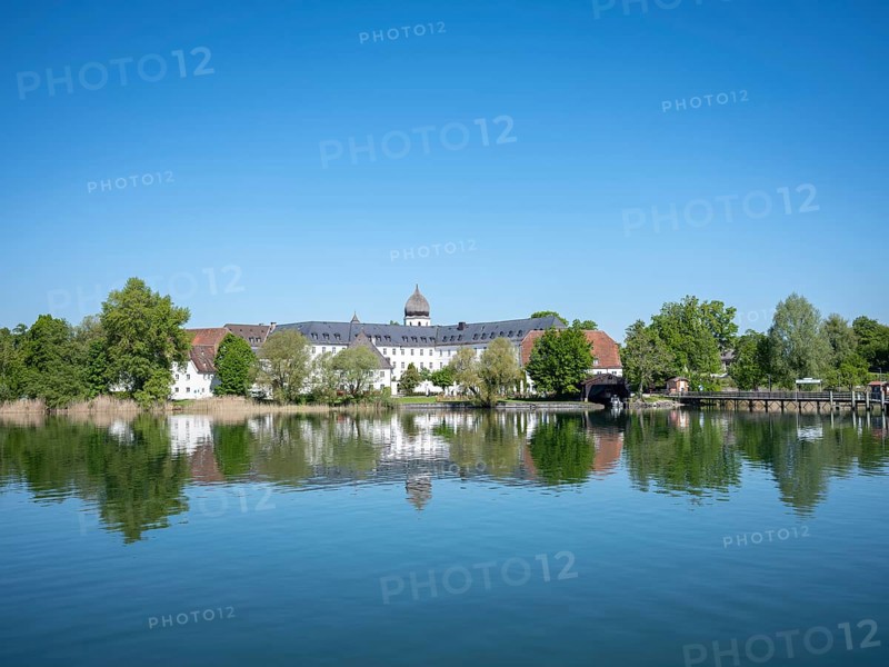 View of the Fraueninsel, Chiemsee, Bavaria, Germany, Europe