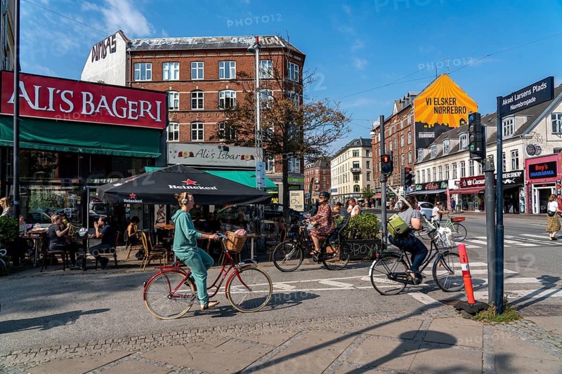The Nørrebro neighbourhood in Copenhagen, lively, multicultural and student district, Denmark, Europe