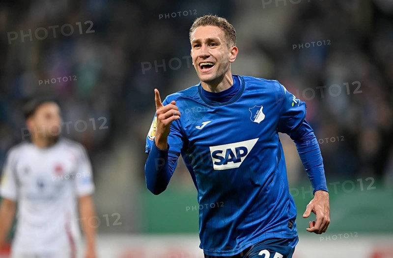 Goal celebration Arthur Chaves TSG 1899 Hoffenheim (35) DFB Cup, PreZero Arena, Sinsheim, Baden-Württemberg, Germany, Europe
