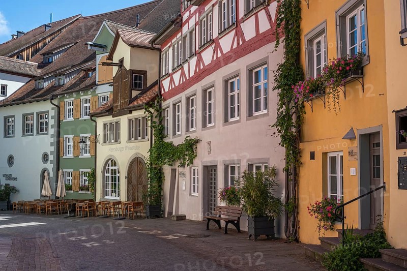 The Vorburggasse with historic half-timbered houses in the old town centre of Meersburg on Lake Constance, Lake Constance district, Baden-Württemberg, Germany, Europe
