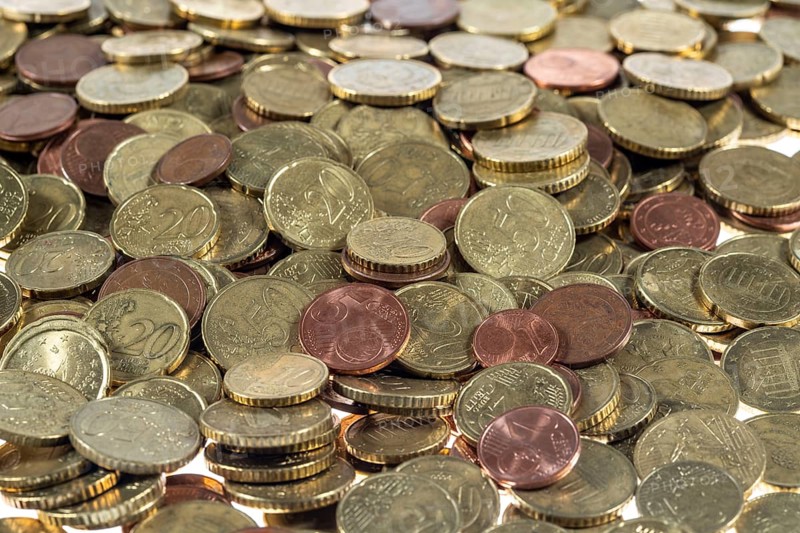 Coins, euro coins, cent coins, one cent, two cent, five cent, ten cent, twenty cent, fifty cent, money coins