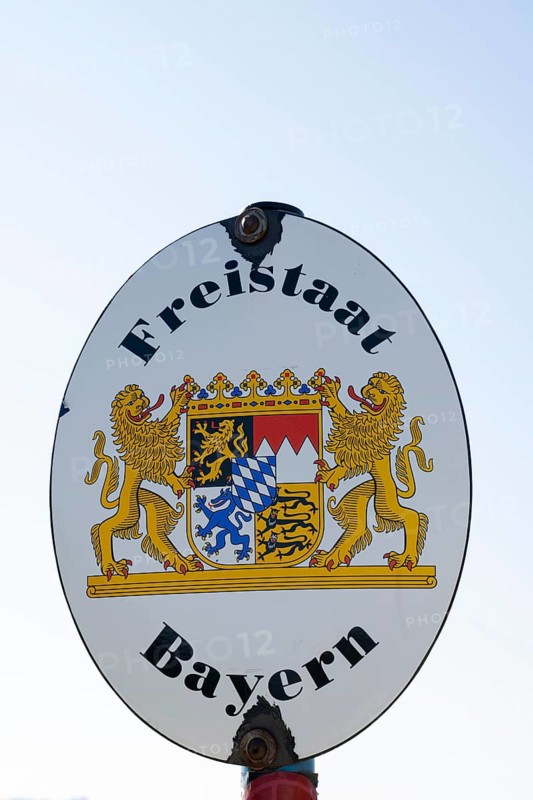 Shield Free State of Bavaria, Karwendel, Mittenwald, Werdenfelser Land, Upper Bavaria, Bavaria, Germany, Europe