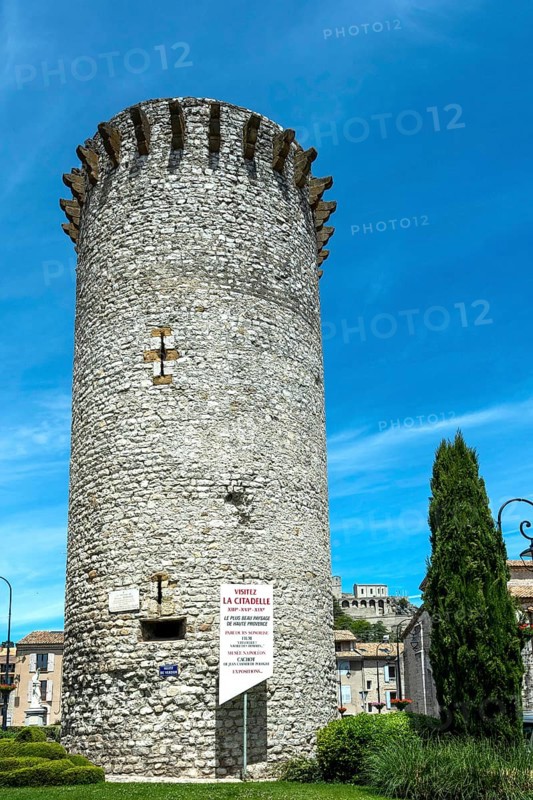 Sisteron. Medisance tower in medieval tower, Alpes-de-Haute-Provence. Provence-Alpes-Côte d'Azur. France