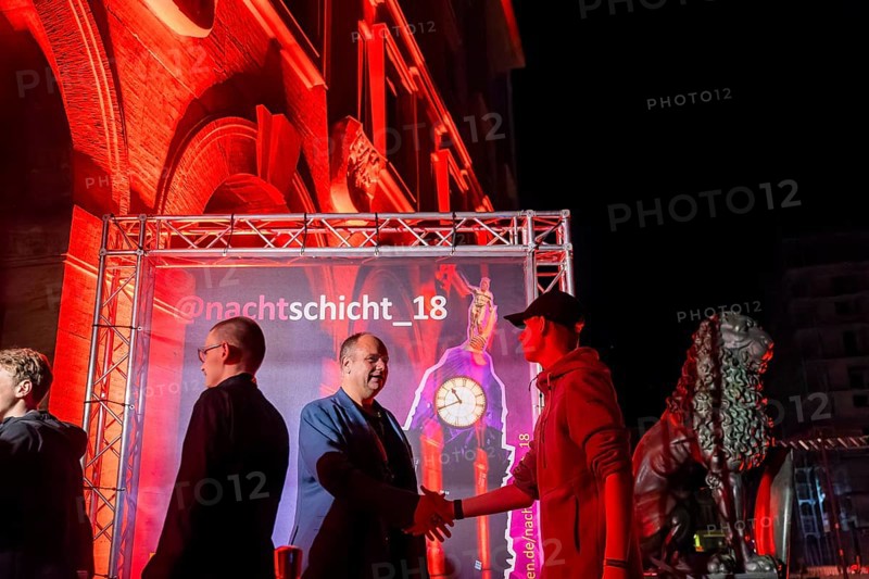 On 18 September 2024, the @Nachtschicht started again at 9 pm in Dresden City Hall. Dresdeners who have turned 18 this year were invited to attend. Lord Mayor Dirk Hilbert invited all Dresdeners who have celebrated their 18th birthday in the past twelve months to the night shift at City Hall. He personally greeted his guests with a handshake on the red carpet, @Nachtschicht, Dresden, Saxony, Germany, Europe