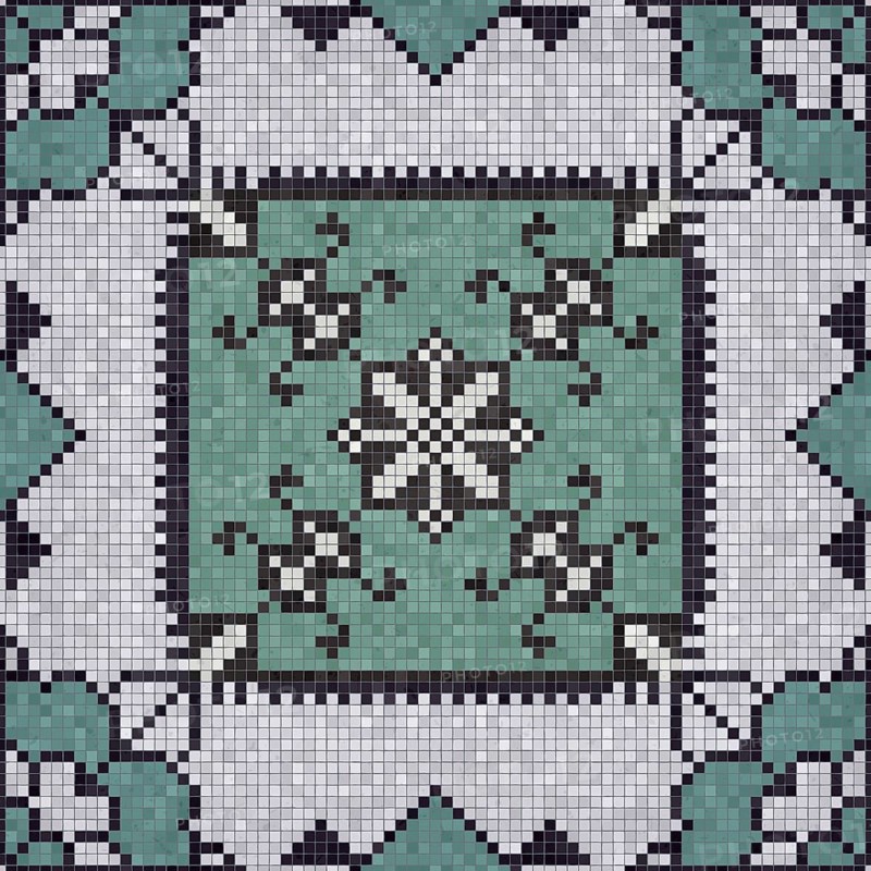 Mosaic tiles background, seamless vector pattern