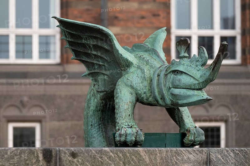 Dragon, bronze statue, Radhus, City Hall, Copenhagen, Denmark, Europe