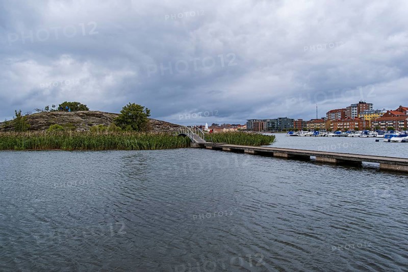 Island Stakholmen in the archipelago in the area of the city harbour with a view of the house front of Karlskrona, Blekinge län, Sweden, Europe