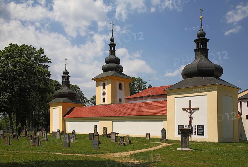 Historic cemetery of the pilgrimage church Maria Loreto in Starý Hroznatov, Altkinsberg, Cheb district, Cheb, Bohemia, Egerland, Czech Republic, Czech Republic, Europe
