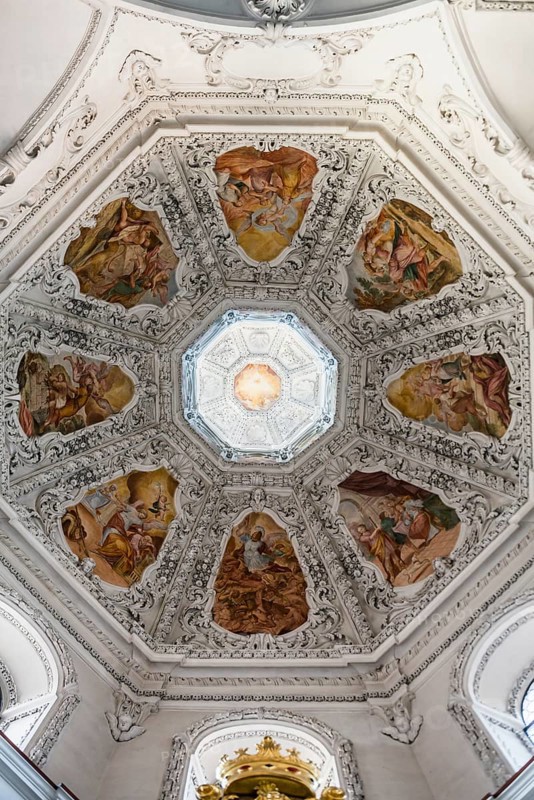 Baroque church, vaulted ceiling, Fridolinsmünster, Church of St Fridolin, Bad Säckingen, Upper Rhine, Rhine, Black Forest, Baden-Württemberg, Germany, Europe