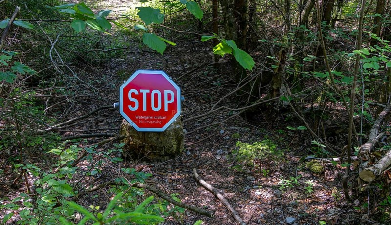 Traffic signs in the landscape at Tauglgries, Bad Vingau, Austria, Europe