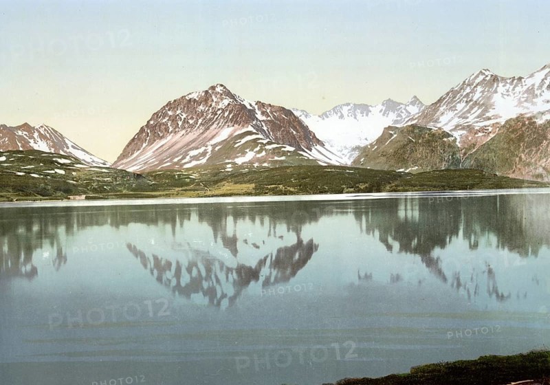 Lyngseidet, Lyngenfjord, fjord in Fylke Troms, Norway, View from 1885, Historical, digitally restored reproduction from a 19th century original, Record date not stated, Europe