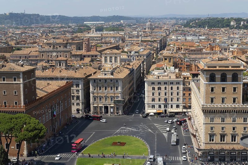 View from Monumento Vittorio Emanuele II, Piazza Venezia, Rome, Italy, Europe