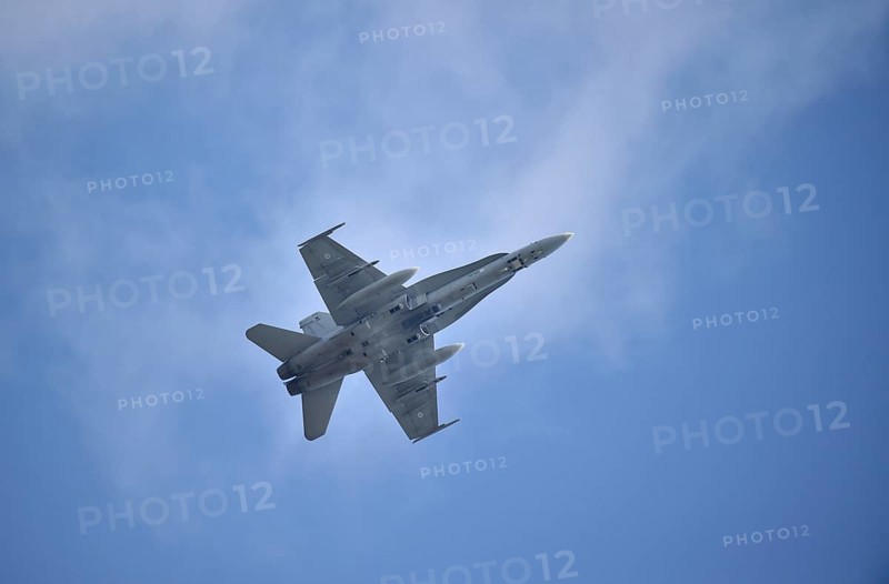 Mc Donnell Douglas CF-18 Hornet fighter aircraft during an Air Defender exercise over Schleswig-Holstein, Germany, Europe