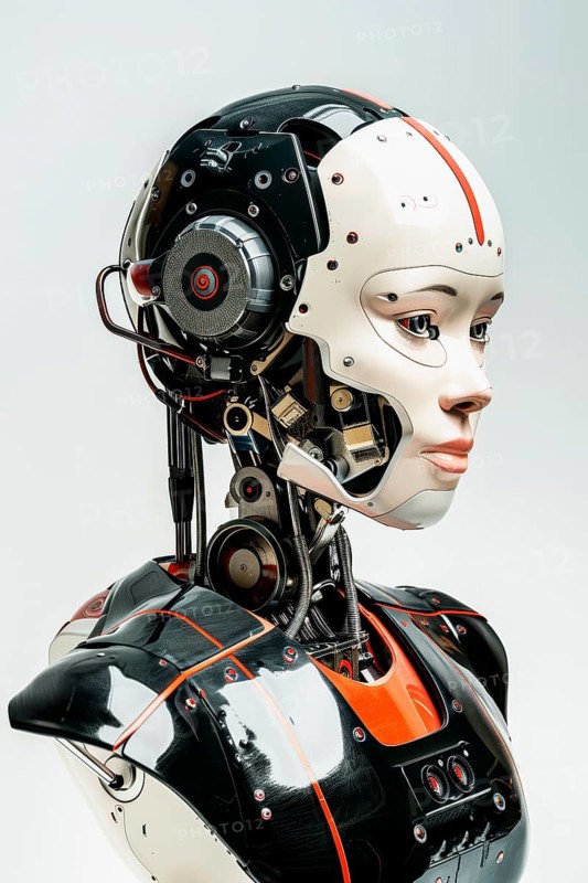 Beautiful female robot created with artificial intelligence, AI generated