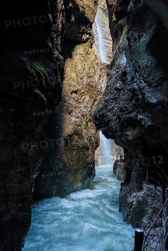 Waterfalls in the Partnach Gorge, Garmisch-Partenkirchen, Bavaria, Germany, Europe