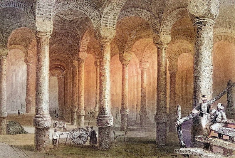 Cistern of Ben-Veber-Direg, or the Thousand and One, Turkey, Historical, digitally restored reproduction from a 19th century original, Record date not stated, Asia