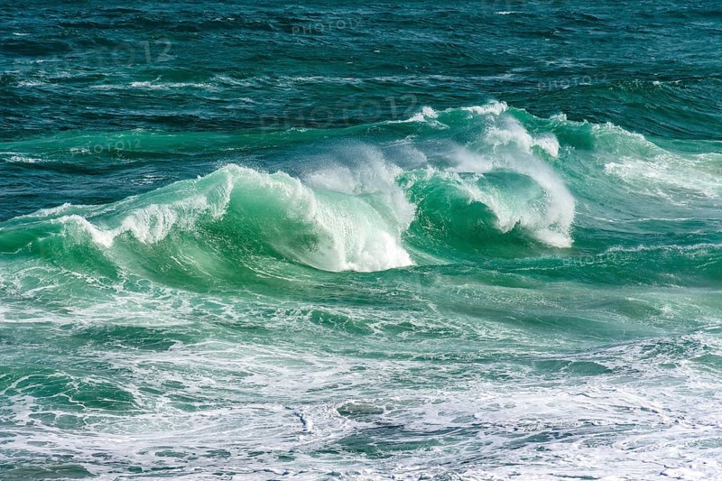 Waves breaking on Ipanema beach on a sunny summer day and the sea with greenish waters, Ipanema Beach, Rio de Janeiro, Rio de Janeiro, Brazil, South America