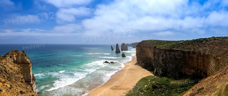 Scenic 12 Twelve Apostles national park landscape in Australia near Melbourne.