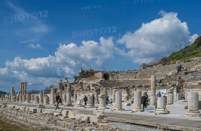 Bouleuterion or Odeon, also Odeion or Odeum, small amphitheatre, excavations, Ephesus, Ephesus, Efes, Izmir province, Turkey, Asia