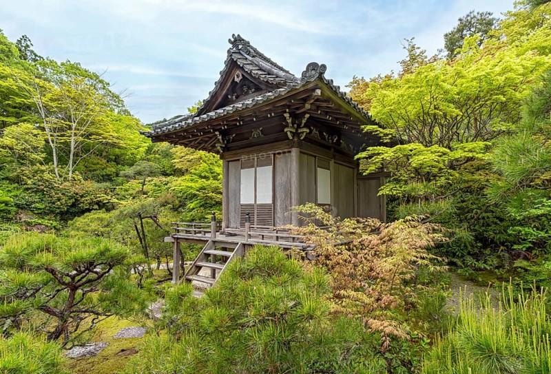 Jibutsudo shrine, Okochi Sanso Garden, Arashiyama, Kyoto, Japan, Asia