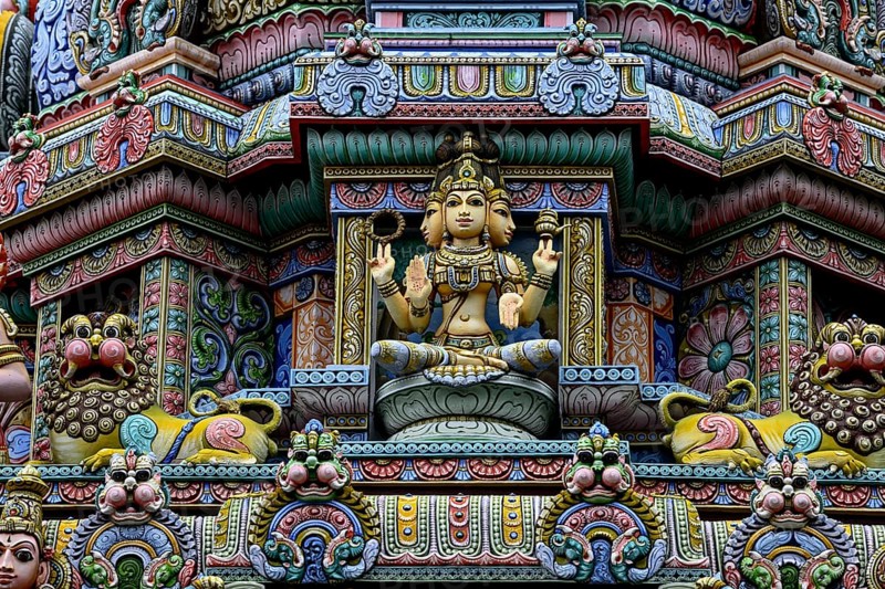 Detail of the facade of the Sri Maha Mariamman Temple, Hindu temple, Silom Road, Bangkok, Thailand, Asia