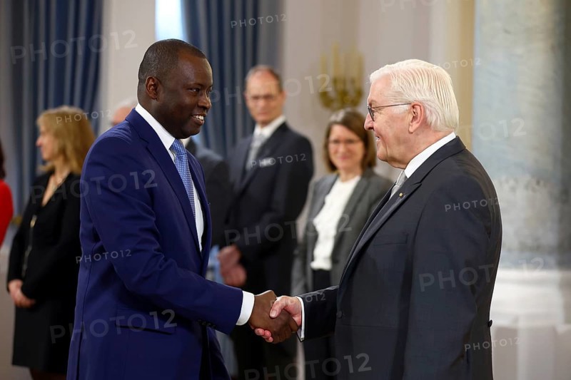 Cheikh Tidiane Sall Senegal is received by Frank-Walter Steinmeier (President of the Federal Republic of Germany) in front of the Federal President's New Year's Reception at Bellevue Palace, Berlin 14 January 2025