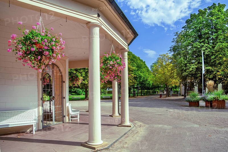 Spring temple in the historic spa gardens, Horn-Bad Meinberg, Teutoburg Forest, North Rhine-Westphalia, Germany, Europe