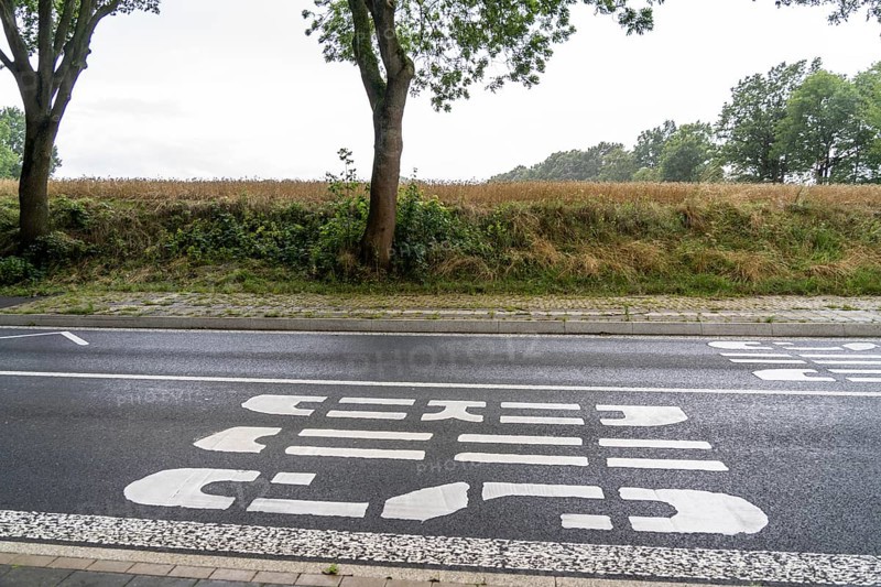 Bus shelter, bus stop Schalloh, in the countryside, Sauerland, near Soest-Bergede, country road L856, bus route 552, has 2 stops per day, Mondays to Fridays, none at weekends, North Rhine-Westphalia, Germany, Europe