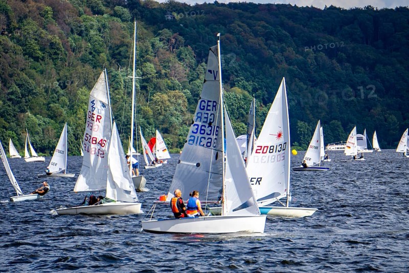 Lake Baldeney, sailing regatta, laser and dinghy class, Essen, North Rhine-Westphalia, Germany, Europe