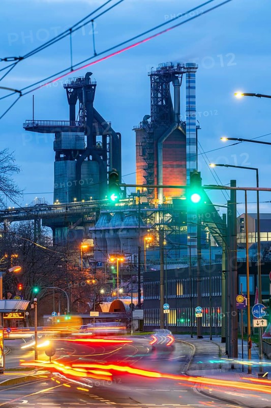 Duisburg-Bruckhausen steel site, ThyssenKrupp Steel, blast furnaces 8 and 9, on Kaiser-Wilhelm-Strasse, North Rhine-Westphalia, Germany, Europe