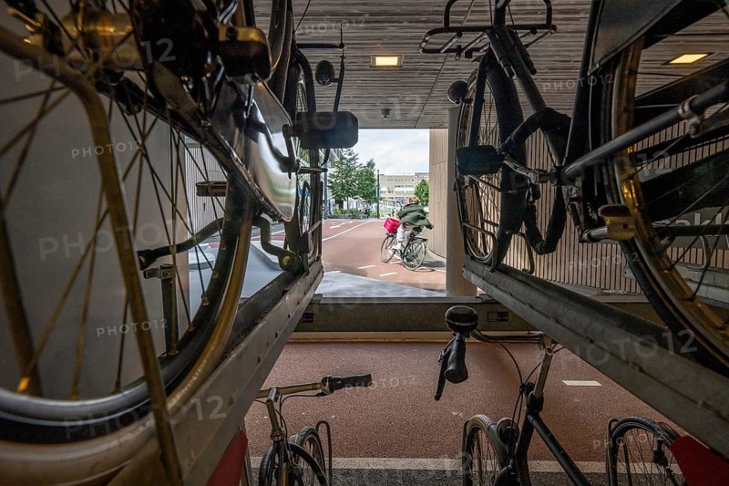 Bicycle car park at Utrecht Centraal railway station, Stationsplein, 3 underground levels, over 13, 000 parking spaces, considered the largest bicycle car park in the world, Utrecht, Netherlands