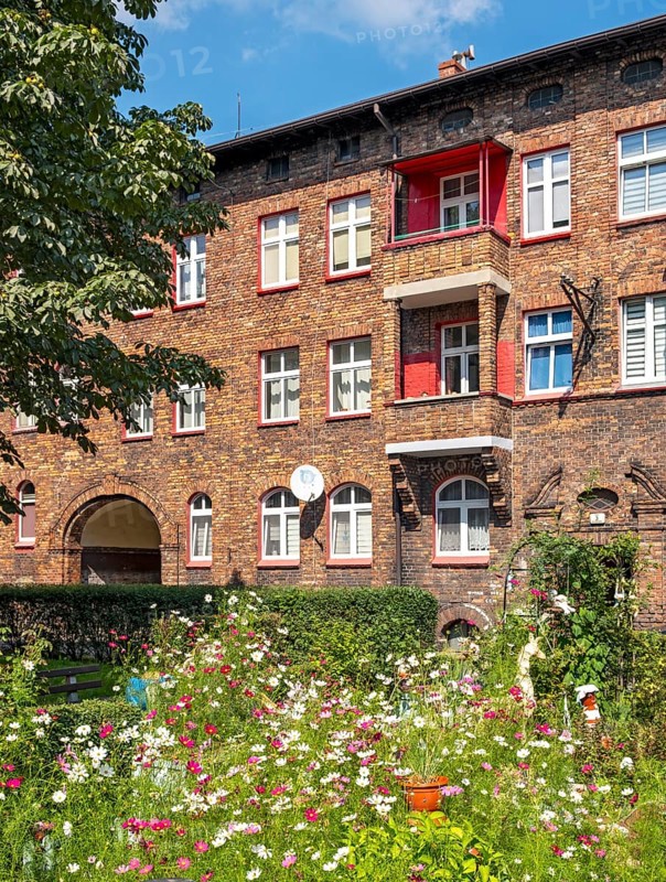 Red-brick workers' housing estates, architecture of the Nikiszowiec Historic Mining District, Katowice, Poland, Europe