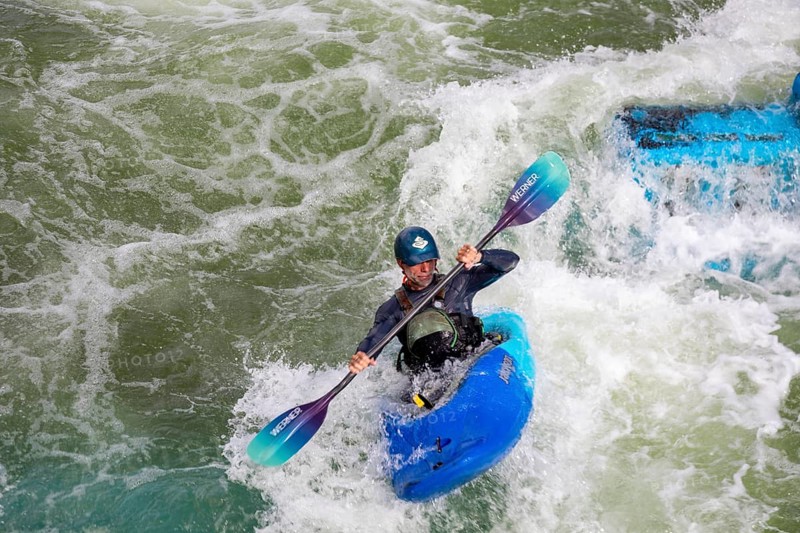 Oklahoma City, Oklahoma, Kayaking at Riversport, a center devoted to kayaking, rafting, and other outdoor adventures on a controlled course