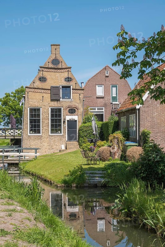 Historic captain's house in Hindeloopen, province of Friesland, Netherlands