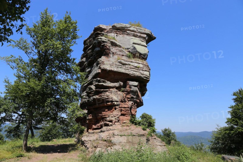 The ruins of Anebos Castle, medieval rock castle above Annweiler am Trifels, Rhineland-Palatinate