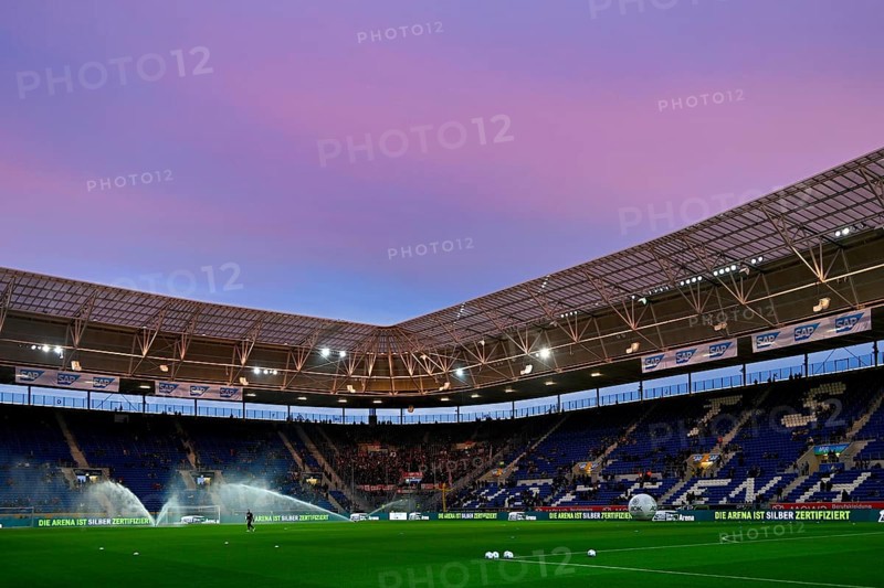 Interior, overview, evening atmosphere, blue hour, PreZero Arena, Sinsheim, Baden-Württemberg, Germany, Europe