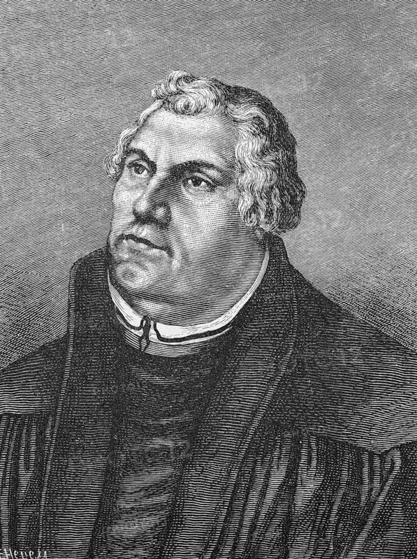 Portrait, Martin Luther (1483-1546), born in Eisleben, theologian, reformer, Protestant, after a painting by Cranach, historical illustration 1883