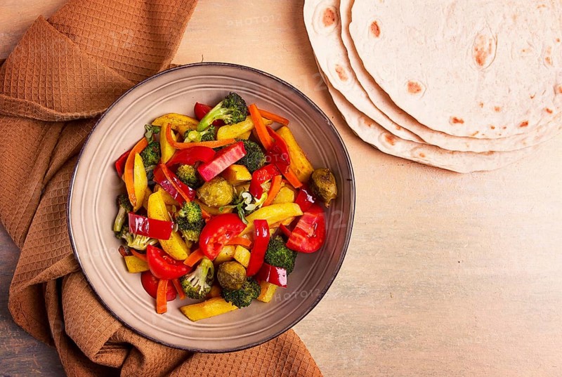 Sabji, vegetable stew, Indian, homemade, no people