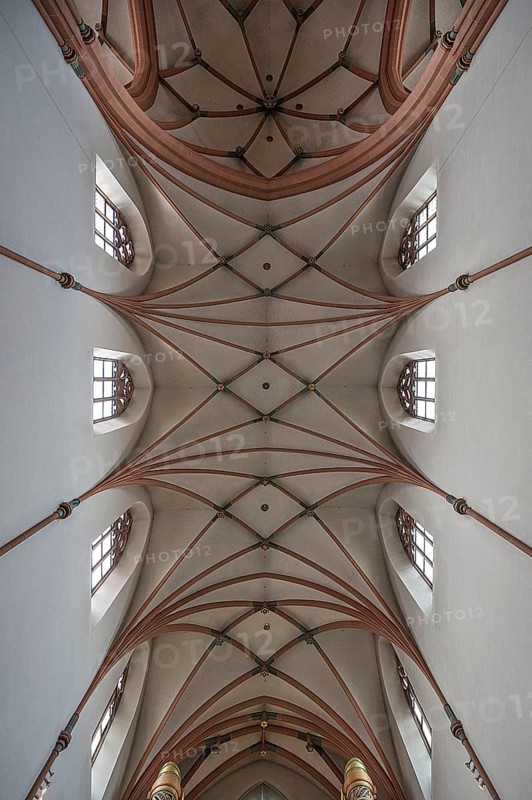Cross vault in St Valentine's Church, Tauberbischofsheim, Lower Franconia Bavaria, Germany, Europe