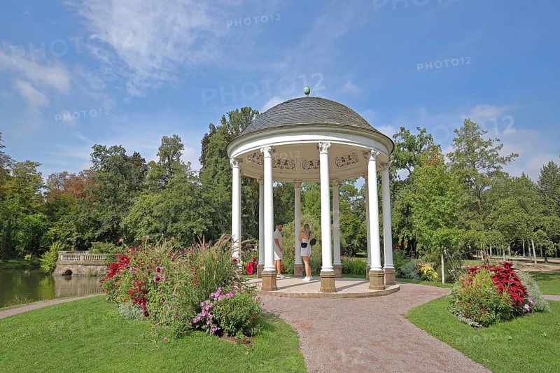 Round pavilion in the Parc de l'orangery, orangery Park, Temple, Monopteros, Strasbourg, Bas-Rhin, Alsace, France, Europe