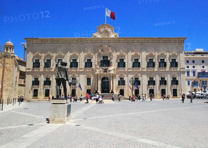 Auberge de Castille palace in city centre of Valletta, Malta completed in 1744