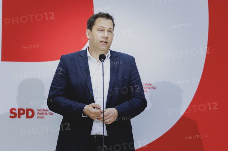 Lars Klingbeil, SPD party chairman, speaks to the press at the kick-off meeting of the SPD party executive at the Willy Brandt House in Berlin, 16 March 2024