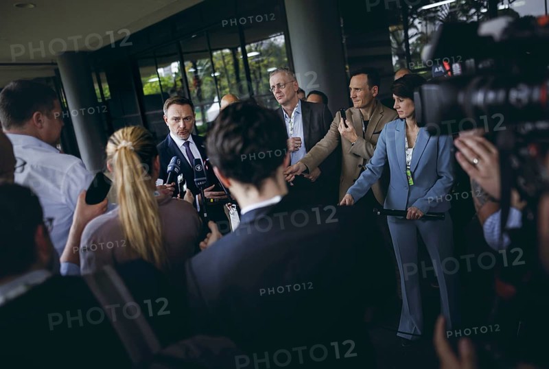 Christian Lindner (FDP), Federal Minister of Finance, photographed during a press statement after a meeting of the G20, G7 finance ministers and central bank governors, in Sao Paulo, 28 February 2024. Photographed on behalf of the Federal Ministry of Finance (BMF)